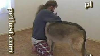 Gay male makes out with his dog ahead of a nice zoo anal