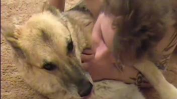 Tattooed guy banging a hot canine on camera