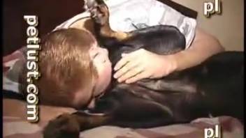 Guy intensely penetrates his canine companion following a nude webcam display