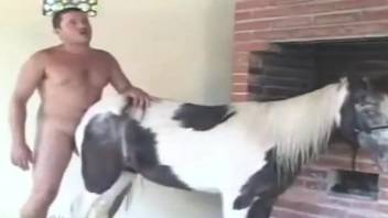 Man ass fucks pony and cums on his fur