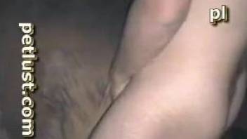 Horny guy blasting a mare's super juicy cunt in the night
