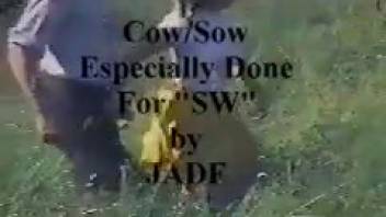 Guy climaxes ten times during sex with barnyard animals