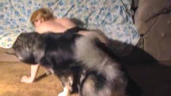 Attractive older woman loves her dog and has sex with it