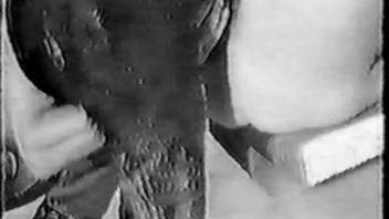 Canine anally penetrates stunning woman in monochrome video