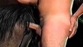 Nude guy ass fucks horse in midnight zoophilia cam kink
