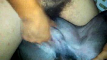 Guy with a bushy dick overpowering a canine's moist vagina