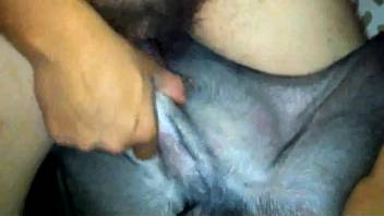 Flawless vaginal mound being brutally pounded right here