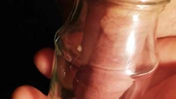 Guy inserts entire penis into container packed with bugs