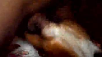 That guy's stiff cock is about to wreck that narrow beast pussy