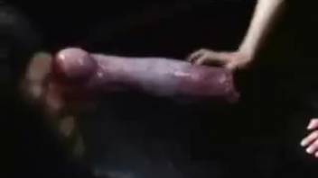Huge dicked beast pounding an aroused Japanese hottie