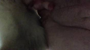 Aroused guy films himself attempting anal sex with a canine