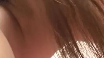 Japanese female performs oral sex on a canine's member