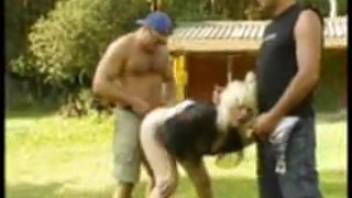 Blonde bombshell screws beasts following a trio encounter