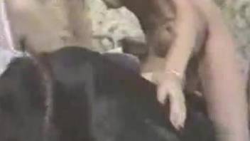 Black mutt fucking a horny lady in a passionate porn vid