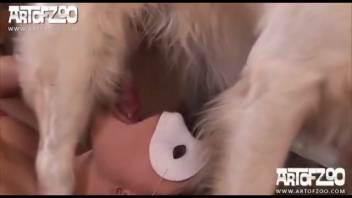 Hairy dog deeply penetrates lady and ejaculates into her parched mouth
